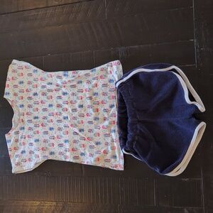 Red, white, and Blue Shorts Set